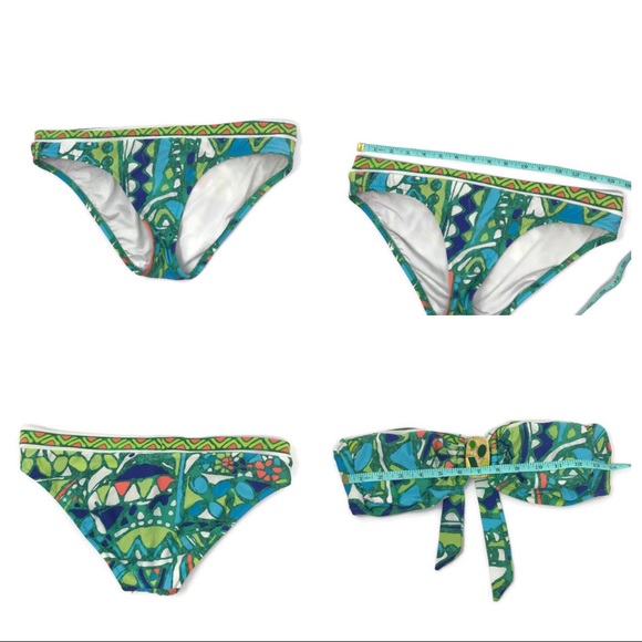 TRINA TURK Green Multicolor Abstract Bikini Size 8 - Picture 5 of 8